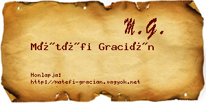 Mátéfi Gracián névjegykártya
